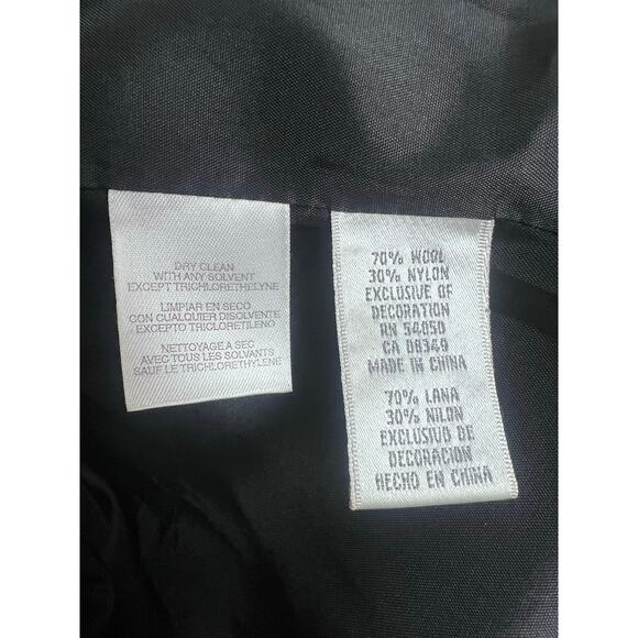 Nine West Women's Wool Blend Lined Coat Sequined Beaded Collar Lapel Size M - Picture 3 of 11